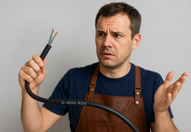 Électricien perplexe avec un câble noir U-1000 R2V interdit dans les ERP et IGH à partir du 1er septembre 2025
