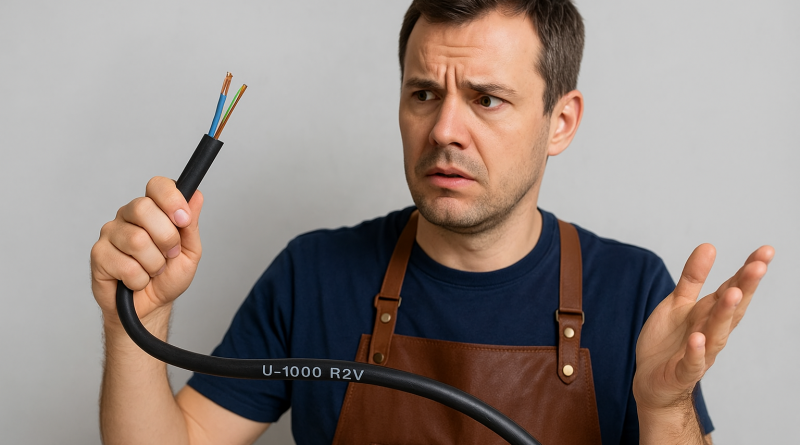 Électricien perplexe avec un câble noir U-1000 R2V interdit dans les ERP et IGH à partir du 1er septembre 2025